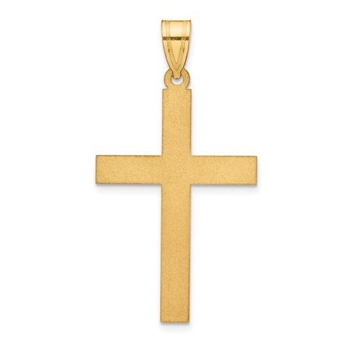 14K Satin Cross Pendant
