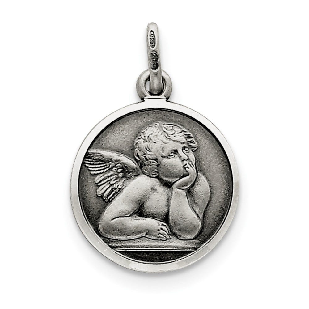 Sterling Silver Antiqued Raphael Angel Charm