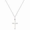 14K White Gold Hollow Cross Pendant