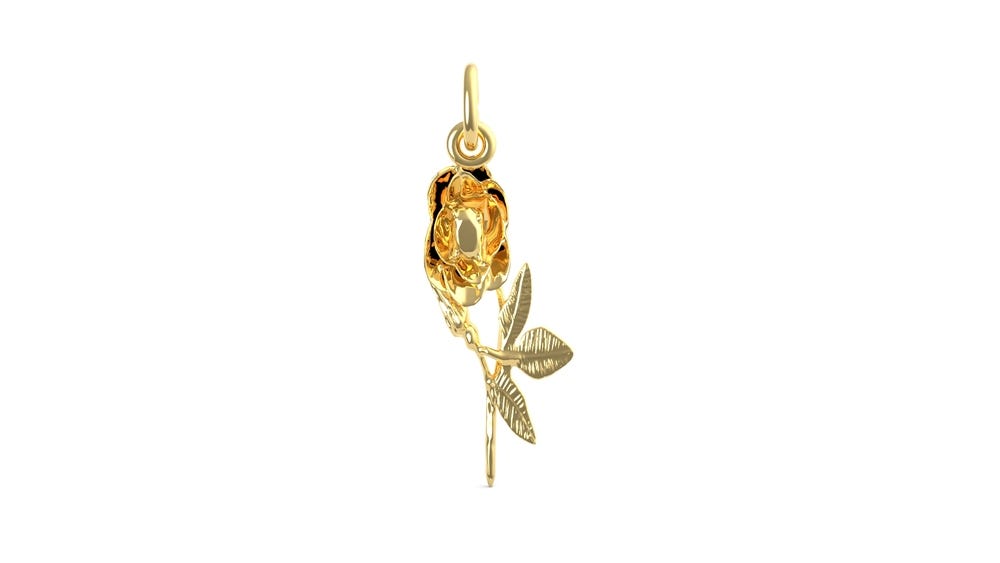Rose with Stone Charm