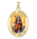 Saint Verena Oval Religious Medal Color