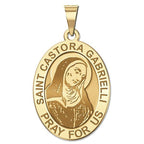 Saint Castora Gabrielli Round Religious Medal - Oval