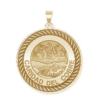 Caridad Del Cobre Round Rope Border Religious Medal