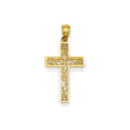14K Openwork Scrollwork Cross Pendant
