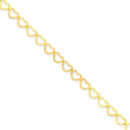 14K Polished Cut-Out Heart Anklet