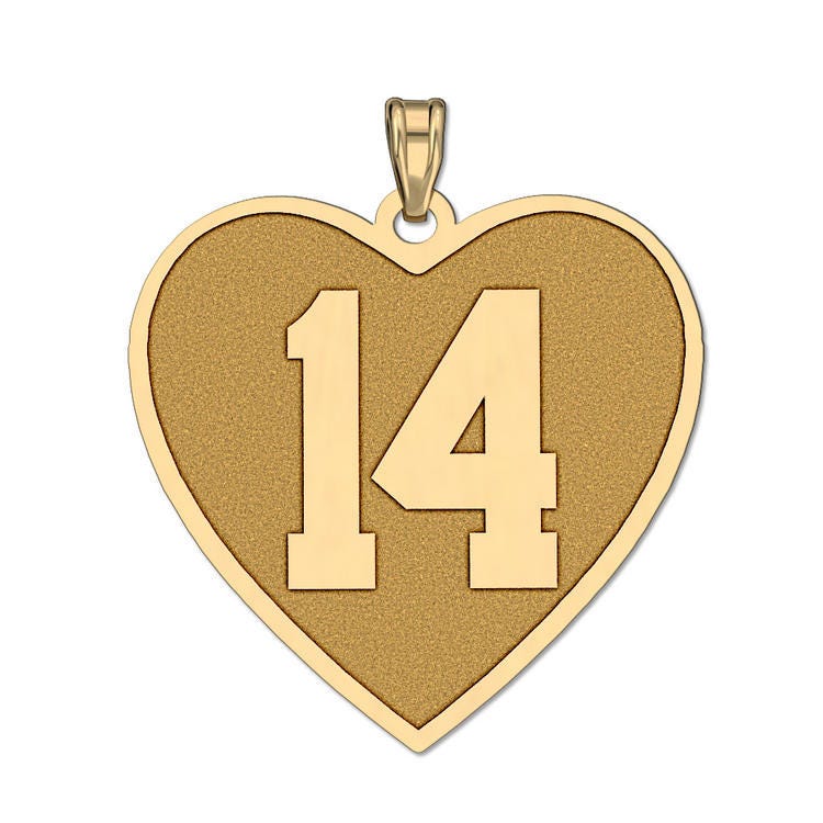 Heart Shaped Number Charm or Pendant