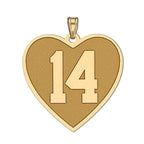 Heart Shaped Number Charm or Pendant