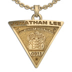 Personalized Police Badge Necklace or Charm - Shape 3