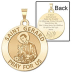 Saint Gerard Round Religious "Motherhood" Prayer Double Sided Religious Medal