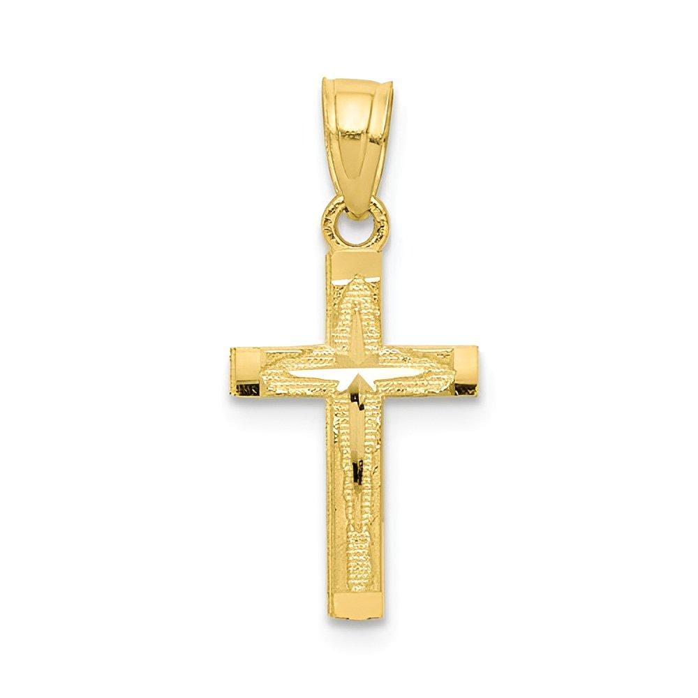 Gold-Plated Diamond-Cut Cross Pendant