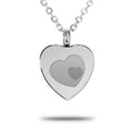 Heart Shape Cremation and Ash Vessel with Heart in Heart