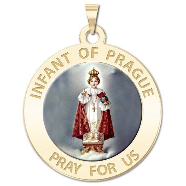 Infant of Prague Religious Medal "Color