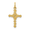 14K Small Polished Cross Charm