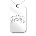 Wrestling Cut-Out Rectangle Pendant