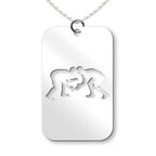 Wrestling Cut-Out Rectangle Pendant