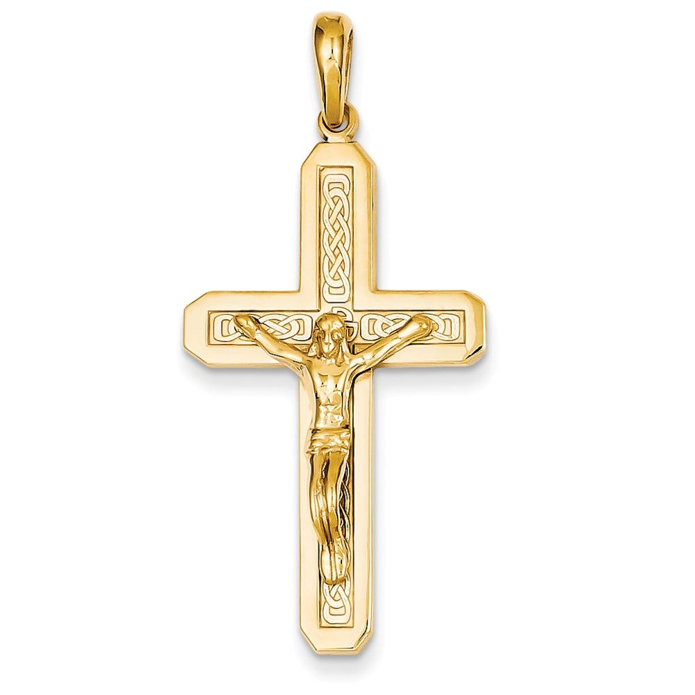 14K Polished Crucifix Pendant