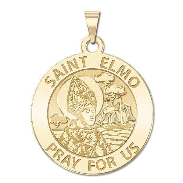 Saint Elmo Round Religious Medal