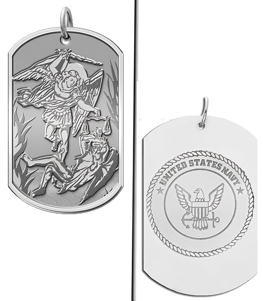 Saint Michael Navy Dog Tag Medal