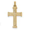 14K Brushed And Polished Latin Cross Pendant