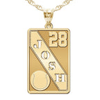 Personalized Baseball Pendant w/ Cut-out Name & Number