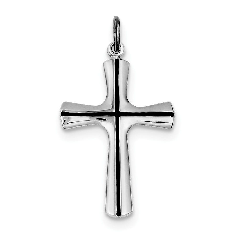 Rhodium-Plated Enamel Cross Pendant
