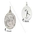Sterling Silver Saint Christopher Double Sided Basketball Oval Religious Medal