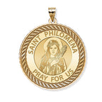 Saint Philomena Round Rope Border Religious Medal