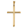14K Polished Tube Cross Pendant