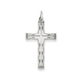 14K White Gold Laser Designed Cross Pendant