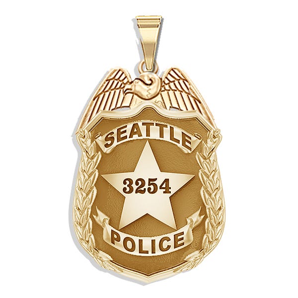 Personalized Seattle Police Badge with Your Badge Number