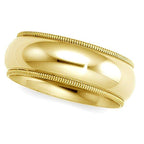 14K Yellow Gold Approx. 0.24 Inch Milgrain Comfort Wedding Band