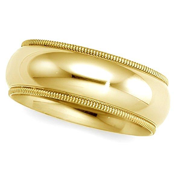 14K Yellow Gold Approx. 0.24 Inch Milgrain Comfort Wedding Band