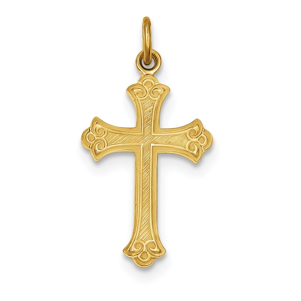 Sterling Silver 24K Gold-Plated Cross Pendant