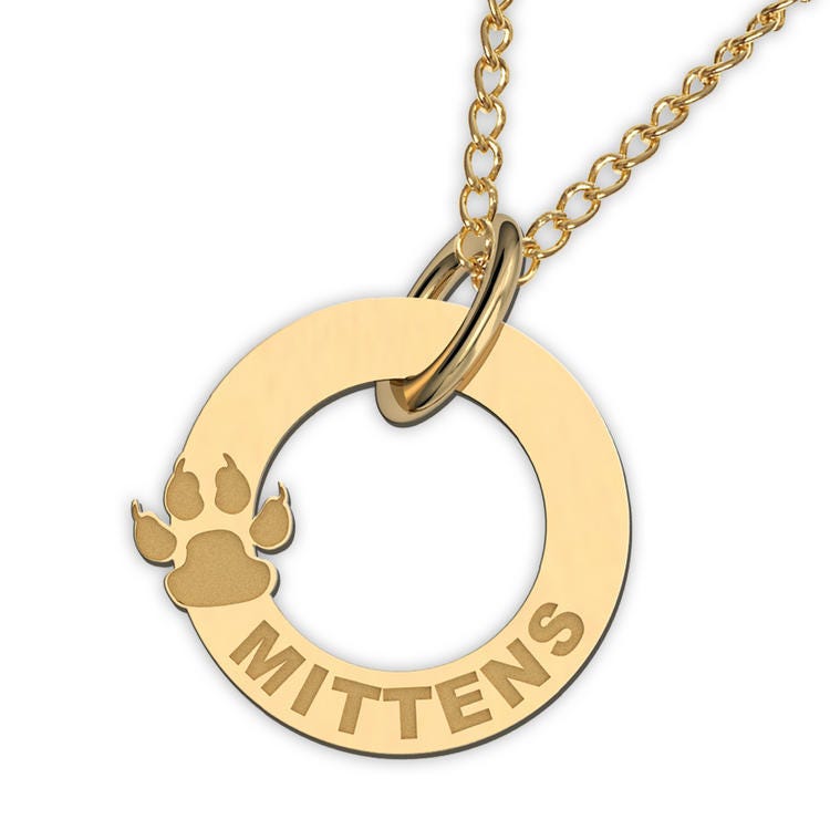 Personalized Circle Disc with Cat Paw & Name