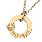 Personalized Circle Disc with Cat Paw & Name