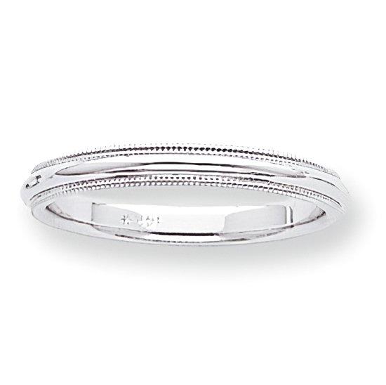 14K White Gold Approx. 0.12 Inch Milgrain Wedding Band