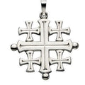 14K White Gold Jerusalem Cross Pendant
