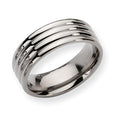 Titanium Grooved Approx. 0.31 Inch Polished Wedding Band