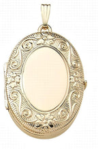 Solid 14K Yellow Gold Oval Four Photo Locket