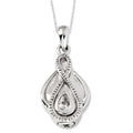 Antiqued Tear of Strength Cubic Zirconia Cremation Ash Holder with 18 Inch Chain