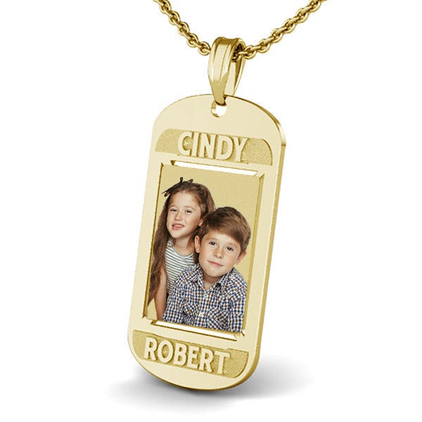 Dog Tag with 2 Names Etched