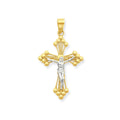 Gold And Rhodium Crucifix Pendant