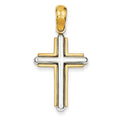 14K Two Tone Cross Pendant