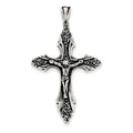 Sterling Silver Antiqued Inri Crucifix Pendant
