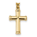 14K Polished Stamping Rounded-Terminals Cross Pendant