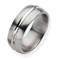Titanium Grooved Approx. 0.31 Inch Brushed and Polished Wedding Band
