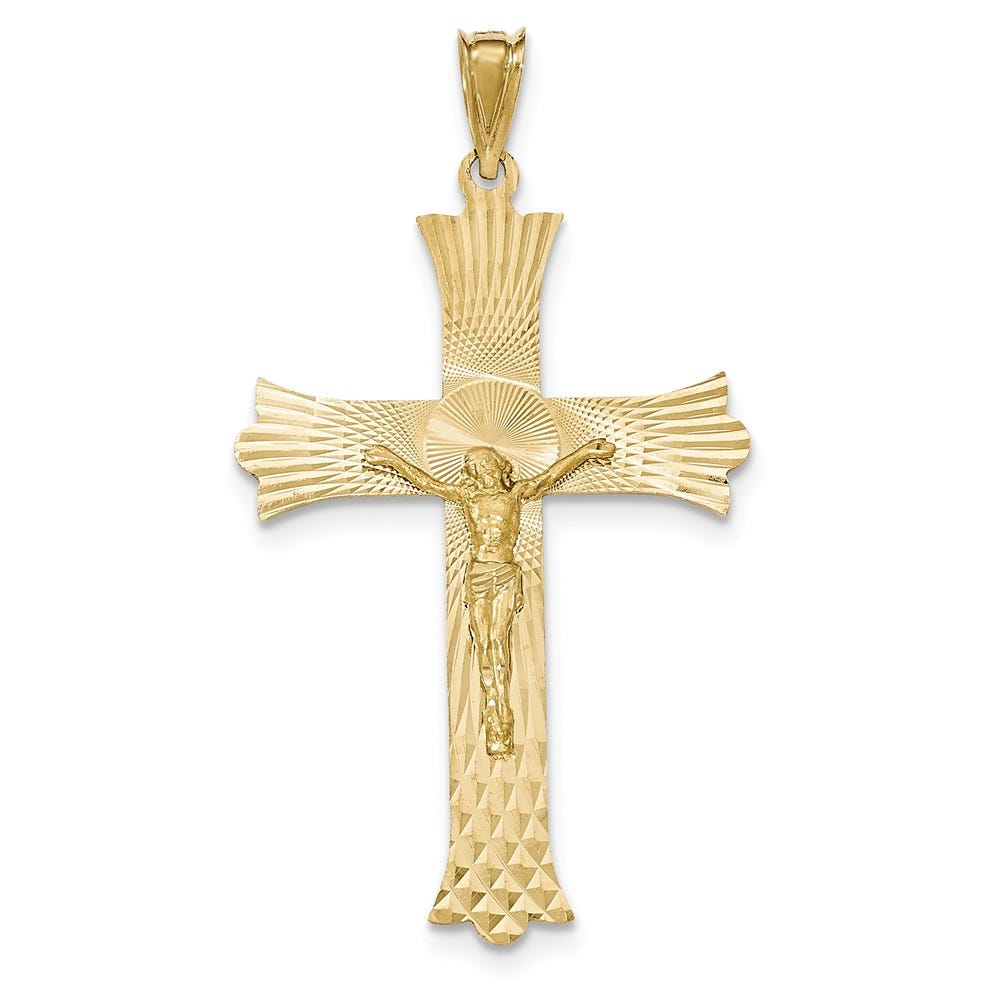 14K Gold Crucifix Cross Pendant