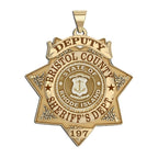 Personalized 7-Point Star Rhode Island Sheriff Badge with Rank, Number & Dept.
