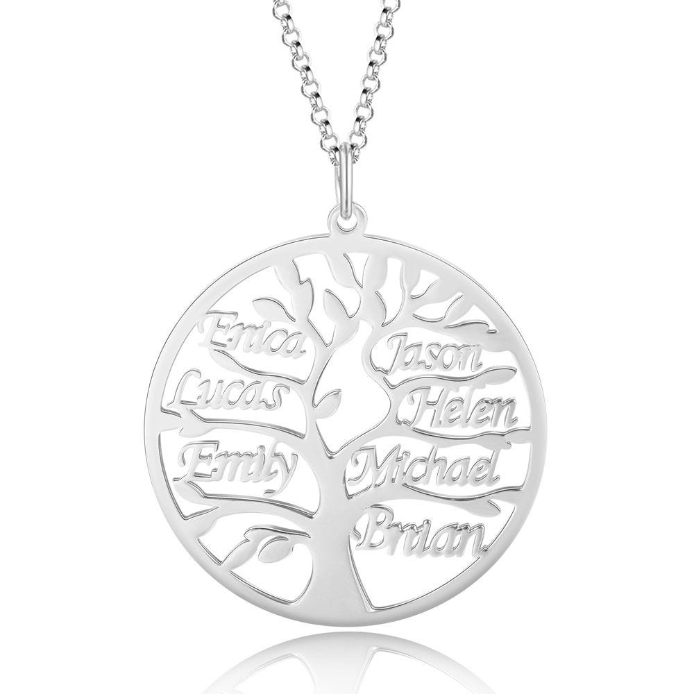 Personalized Family Tree Pendant with Up to 7 Names