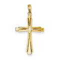 14K Polished Solid Cross Pendant